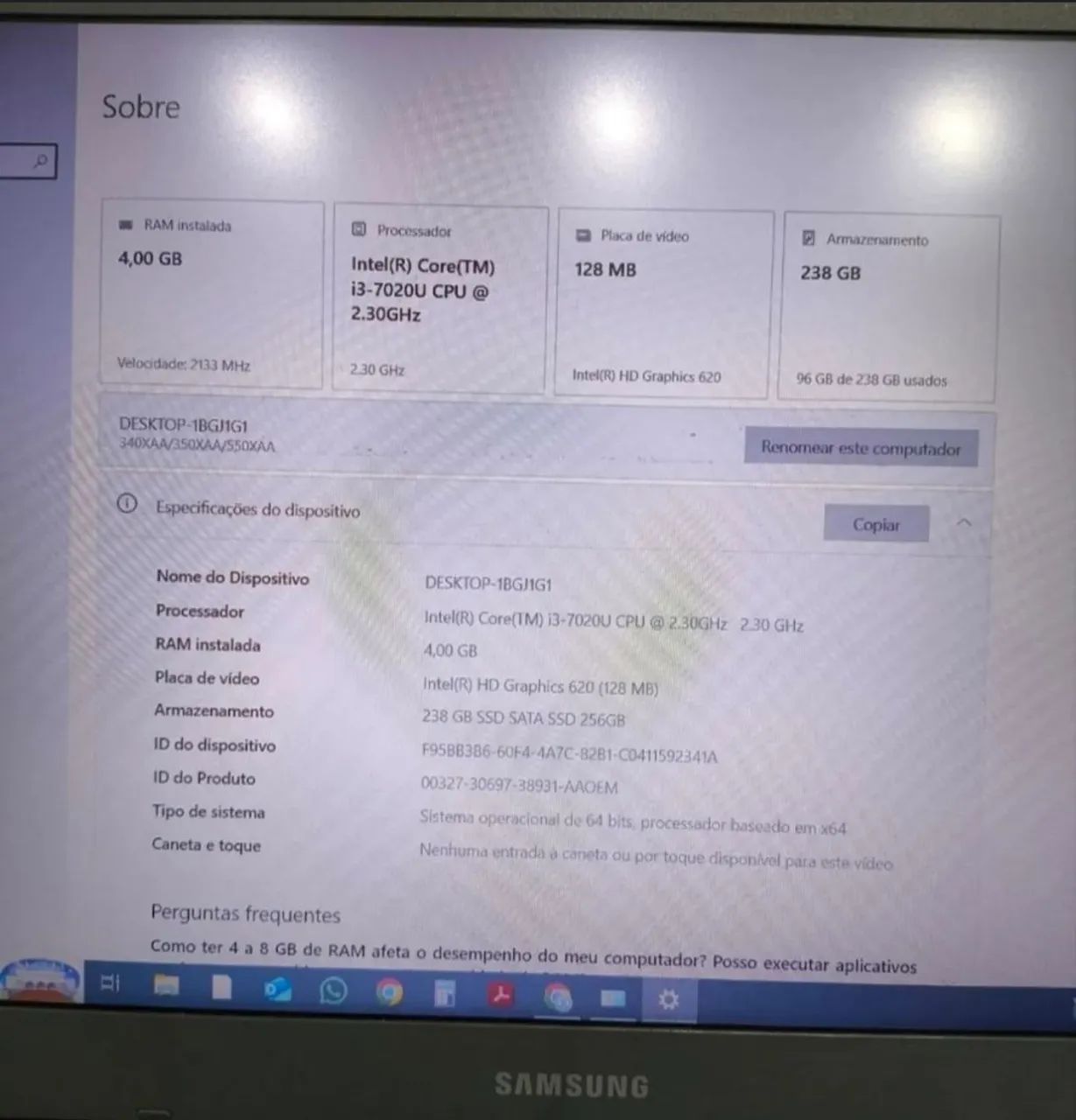 Notebook Samsung I3 com SSD - Foto 4