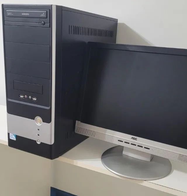 Computador Completo com SSD 120GB + Monitor AOC (Com Windows 10) USADO