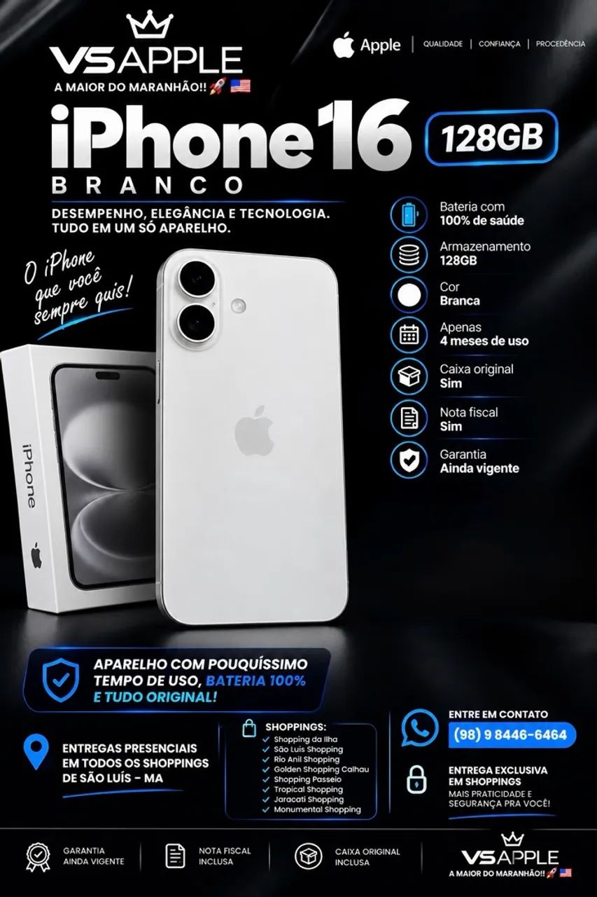 ? OPORTUNIDADE IMPERDÍVEL ? IPHONE 16 128GB! ?