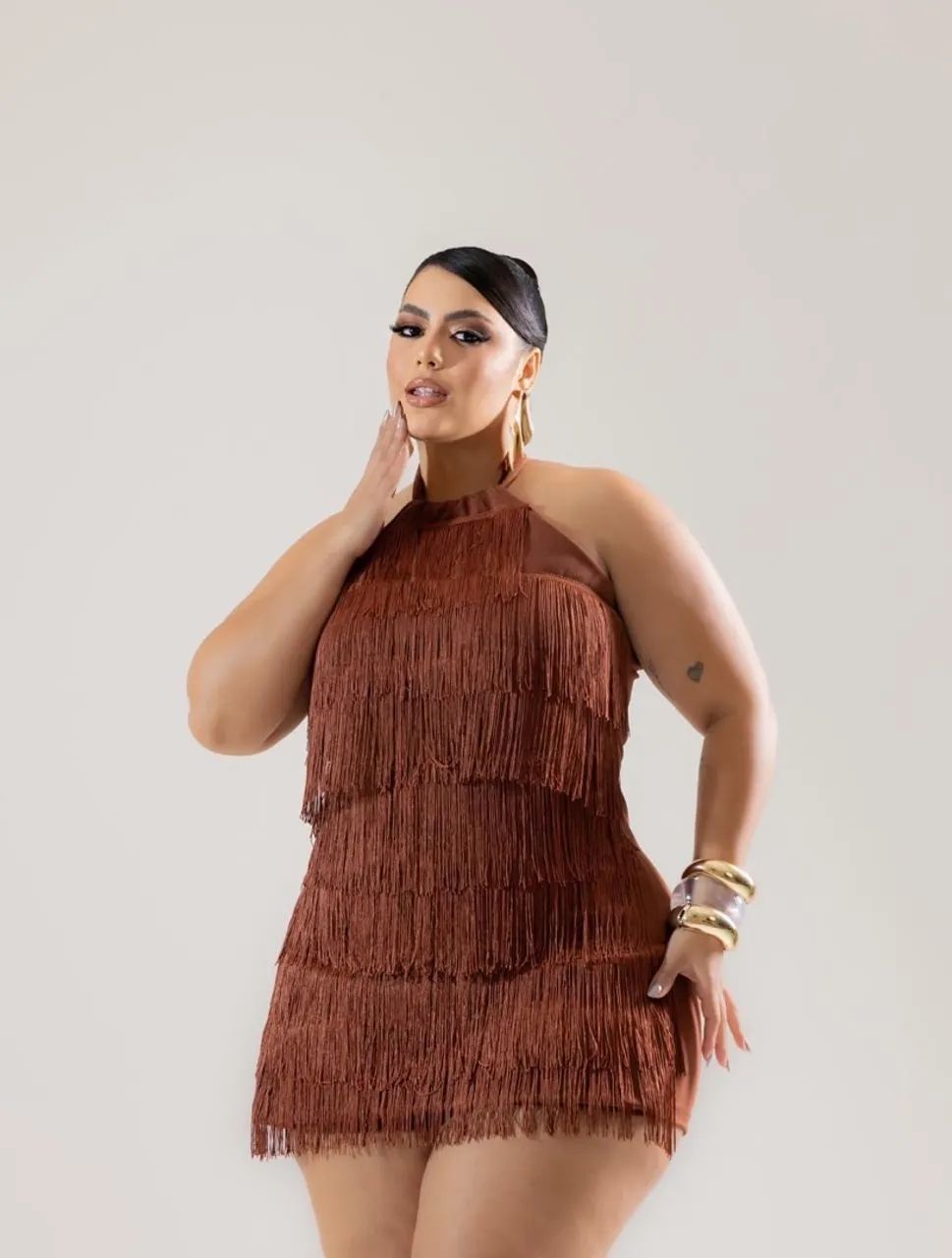 Macaquinho short saia Plus size