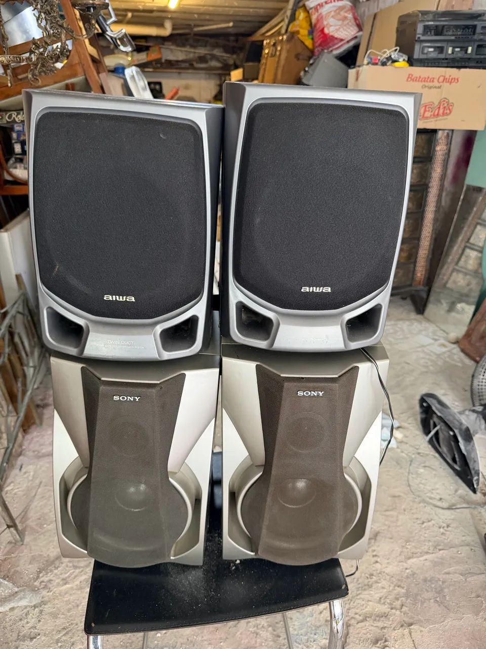 Caixas de som Sony e aiwa