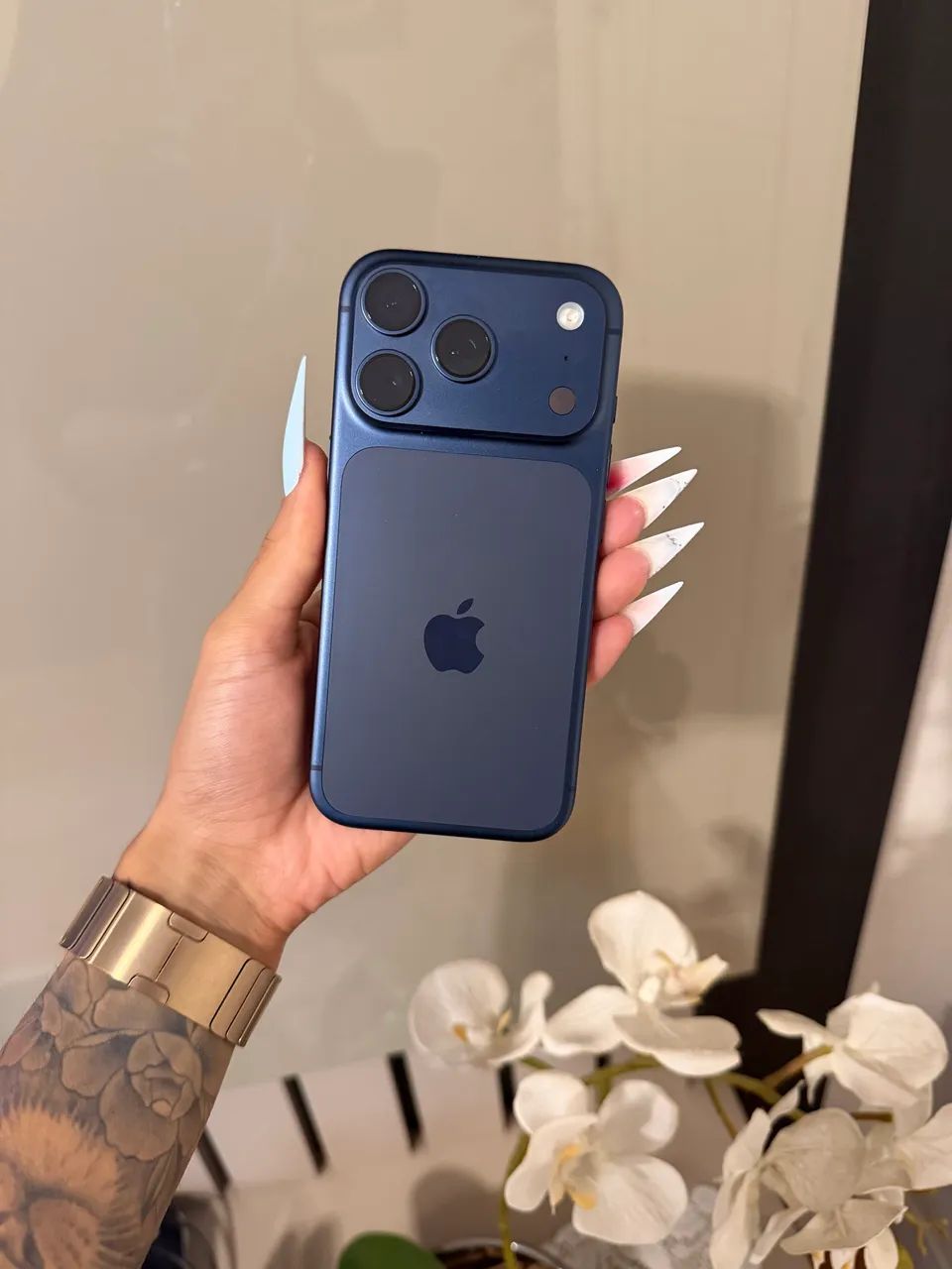iPhone 17 Pro Titânio Azul Garantia Apple - Foto 3