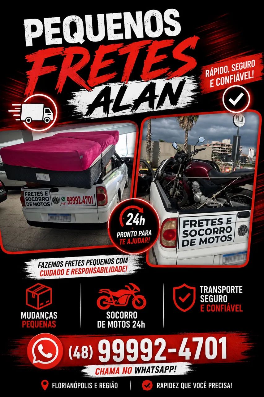 Pequenos fretes e transporte de moto