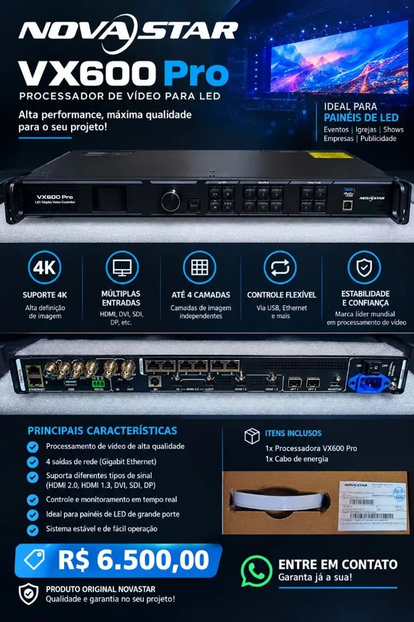 Processadora novastar vx600 pro