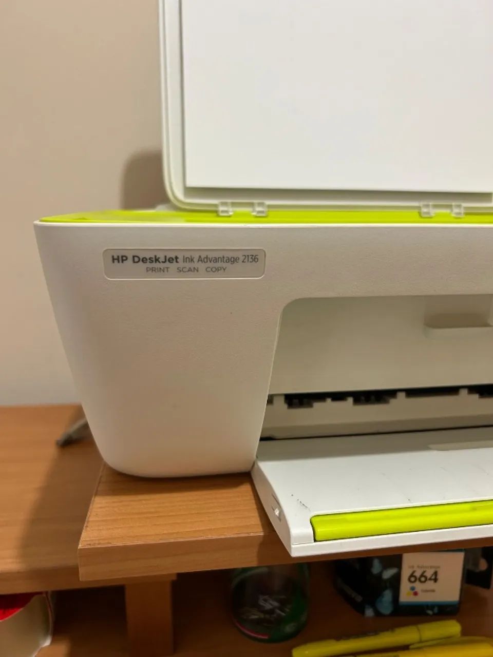 Impressora Multifuncional HP DeskJet 2136 + Cabos + Cartuchos