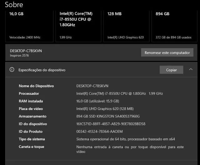 Notebook Del i7 8º geração - Foto 3