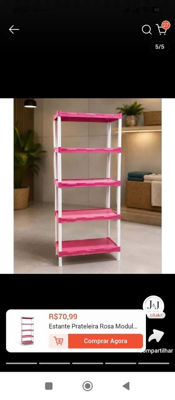 Estante Rosa Plástico 