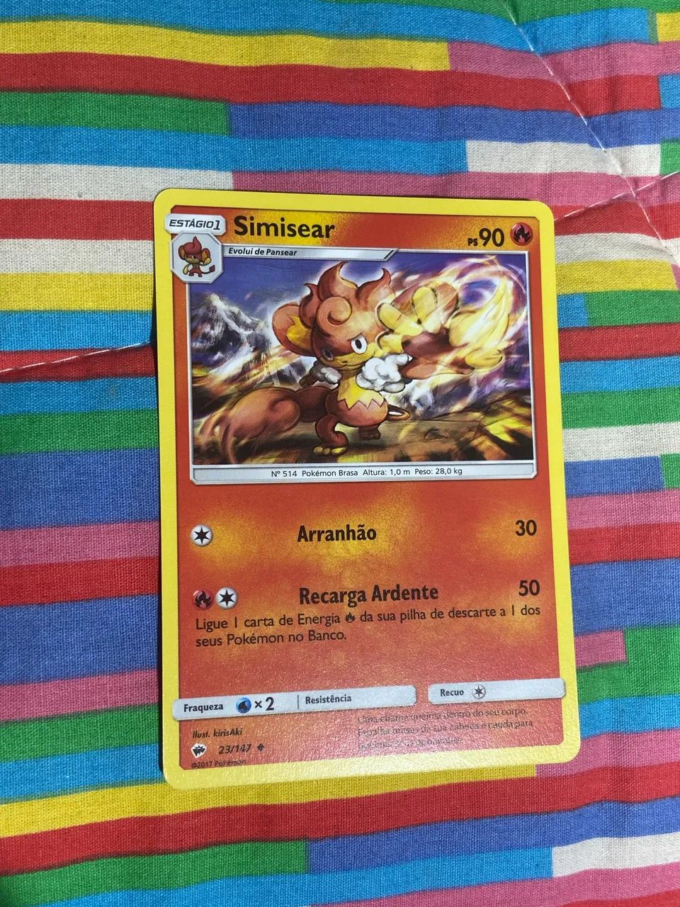 carta pokémon simisear (estágio 1)