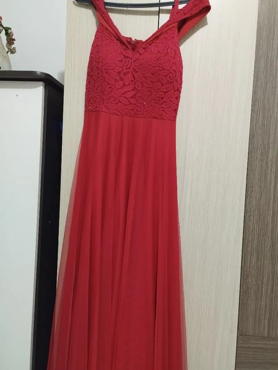 VESTIDO VERMELHO LINDO USADO 1VEZ - Foto 2