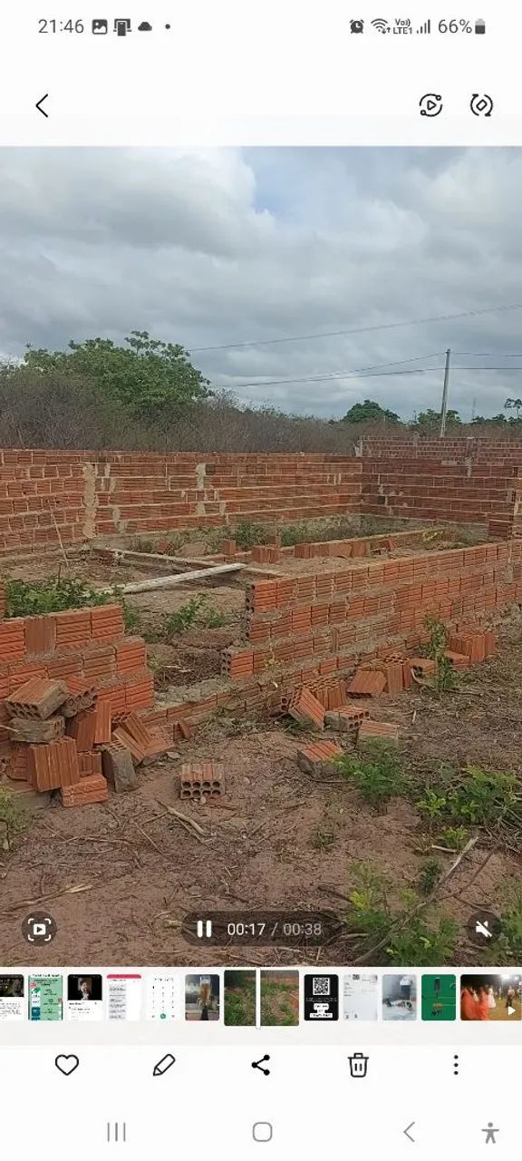 Vendo terreno com casa para terminar 