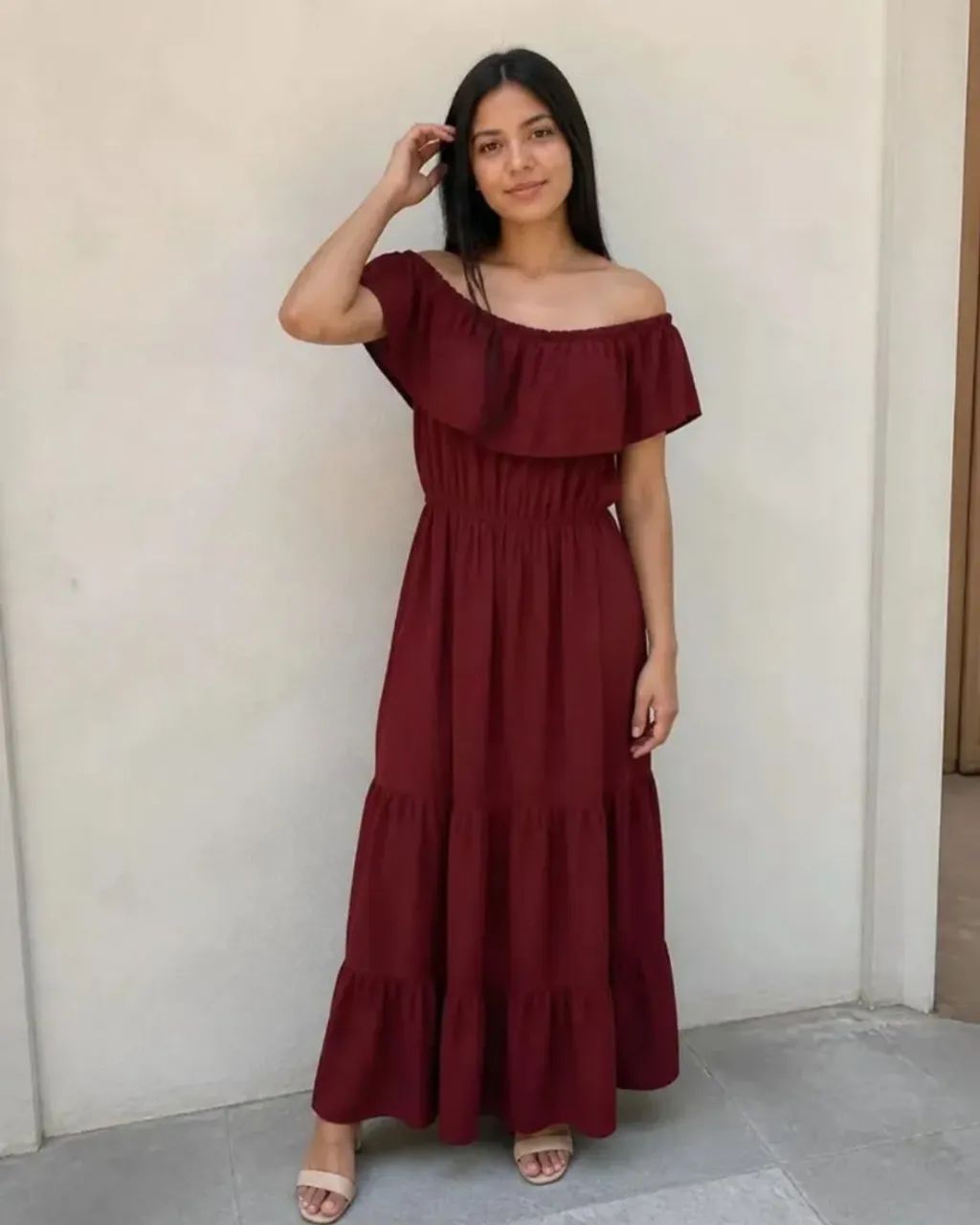 Vestido Marsala Longo. Tamanho Gg  - Foto 2