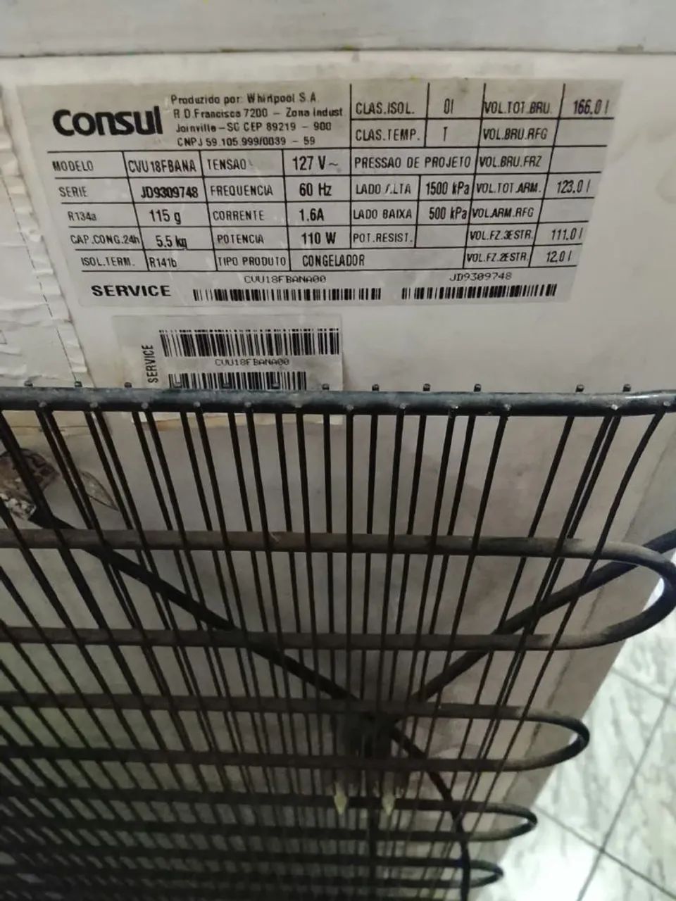 FREEZER CONSUL 180 LITROS 