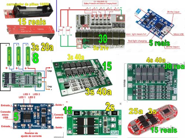 Placa De Proteção Bms 3s 20a 12.6v - Foto 4