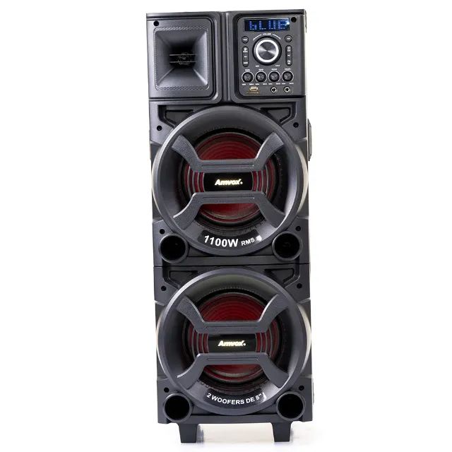 Caixa de Som Amplificada Amvox Duplo 8 1100W RMS - Foto 2
