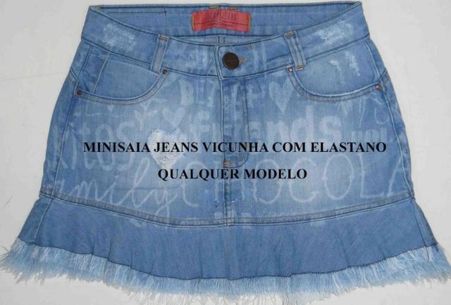 Mini saia Jeans, lote com 320 peças com elastano brim vicunha