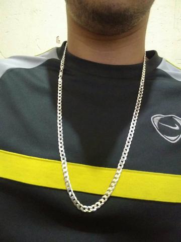 Cordão de prata escama de peixe 5mm 70cm 20g nova com garantia whats * - Foto 4