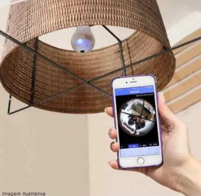 Lâmpada LED Câmera WIFI 360º - Foto 4