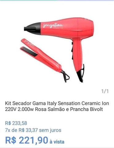 Kit Secador Gama + Prancha Bivolt