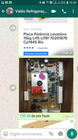 Placa de máquina de lavar