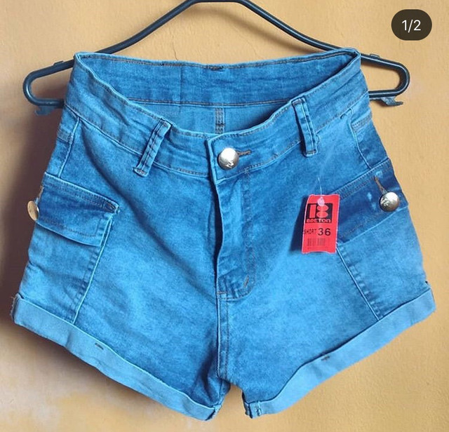 Short jens cintura alta
