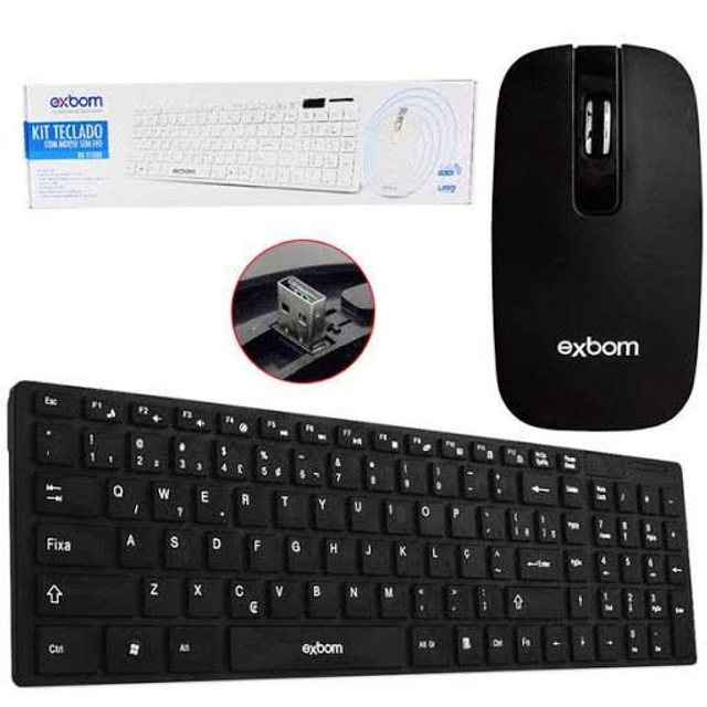Kit teclado e mouse sem fio exbom com película para o teclado - Foto 2