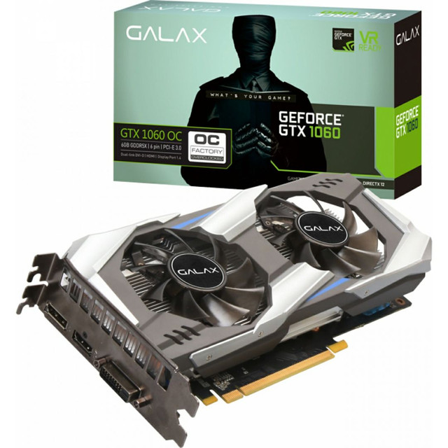 Placa de Vídeo Galax Geforce GTX 1060, OC 3GB