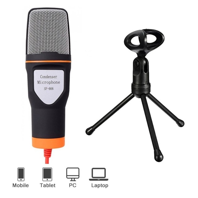 Microfone Condensador Profissional Com Tripe de Mesa SF-666 - Foto 2