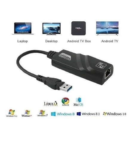 Cabo Adaptador De Rede Usb 3.0 Rj45 100/1000mbps Gigabit - Foto 3