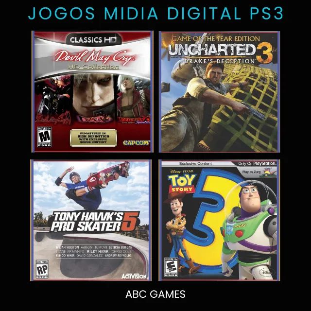 Minha coleção de jogos mídia DIGITAL PS3