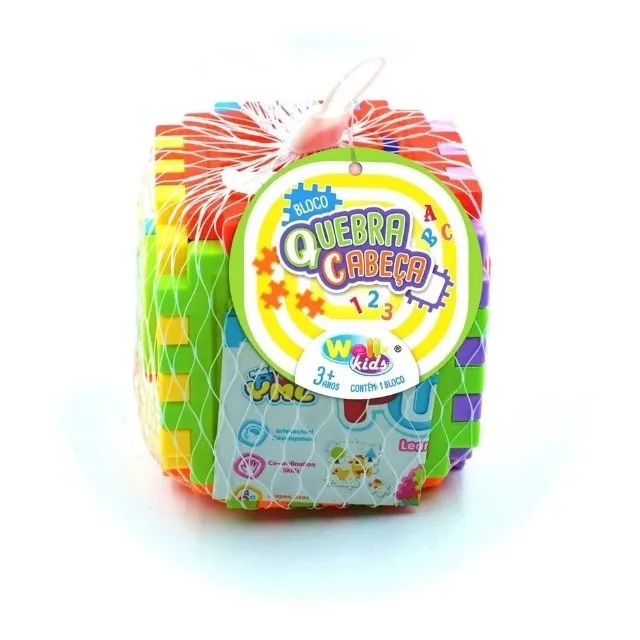 bloco quebra cabeça  7559 10x10cm  well kids - Foto 2