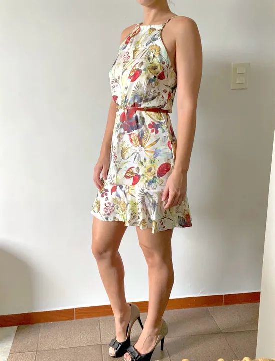 Vestido estampado midi P