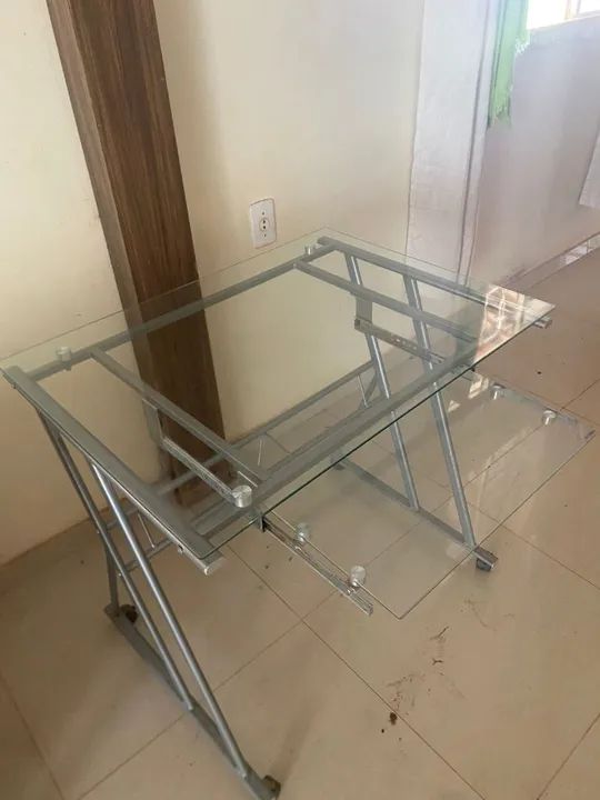 Mesa de Escritório de Vidro Moderna - Foto 2