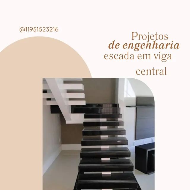 Escada pré moldada em viga central alto padrão 