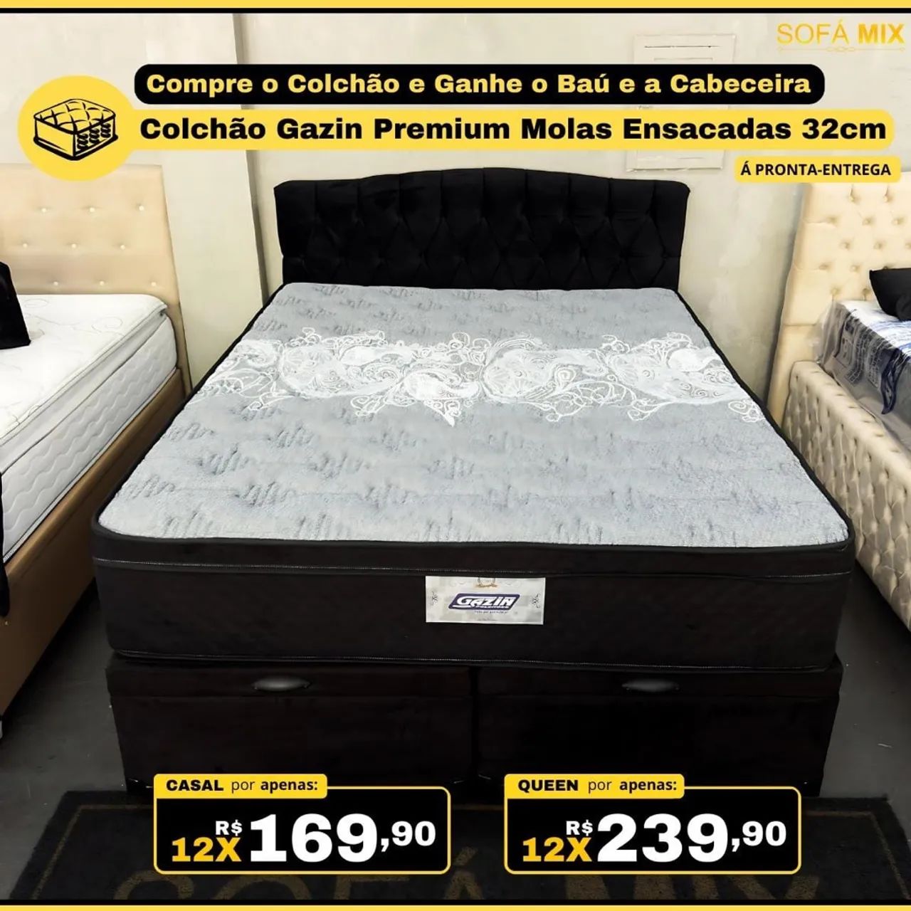 Cama bau  Queen molas ensacadas Gazzin 