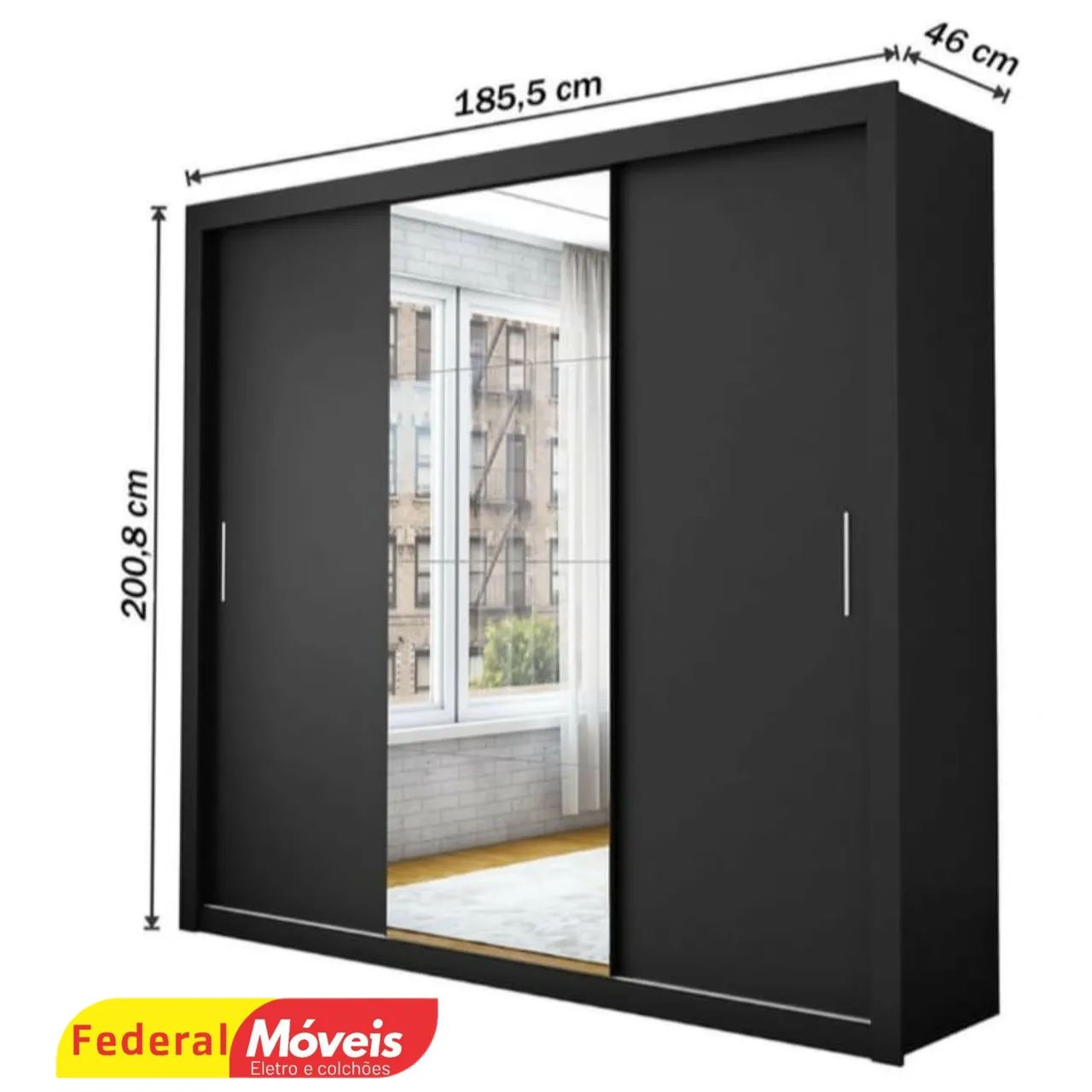 Guarda Roupa com 3 Portas e 4 Gavetas Novo Pronta Entrega  - Foto 2
