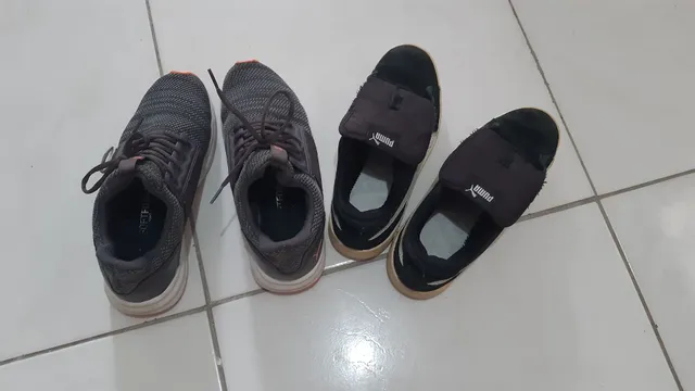 2 tênis puma tam 36, feminino, um seminovo, outro em bom estado de conservação