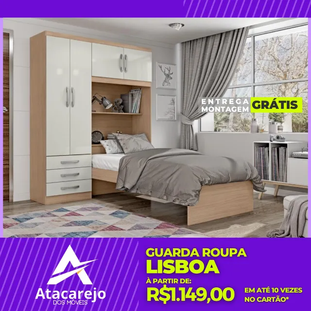 Guarda Roupa Com Cama Entrega e Montagem Gratis
