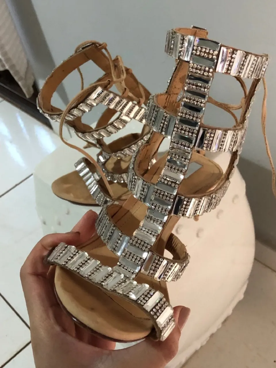 Sandália Gladiadora com Strass