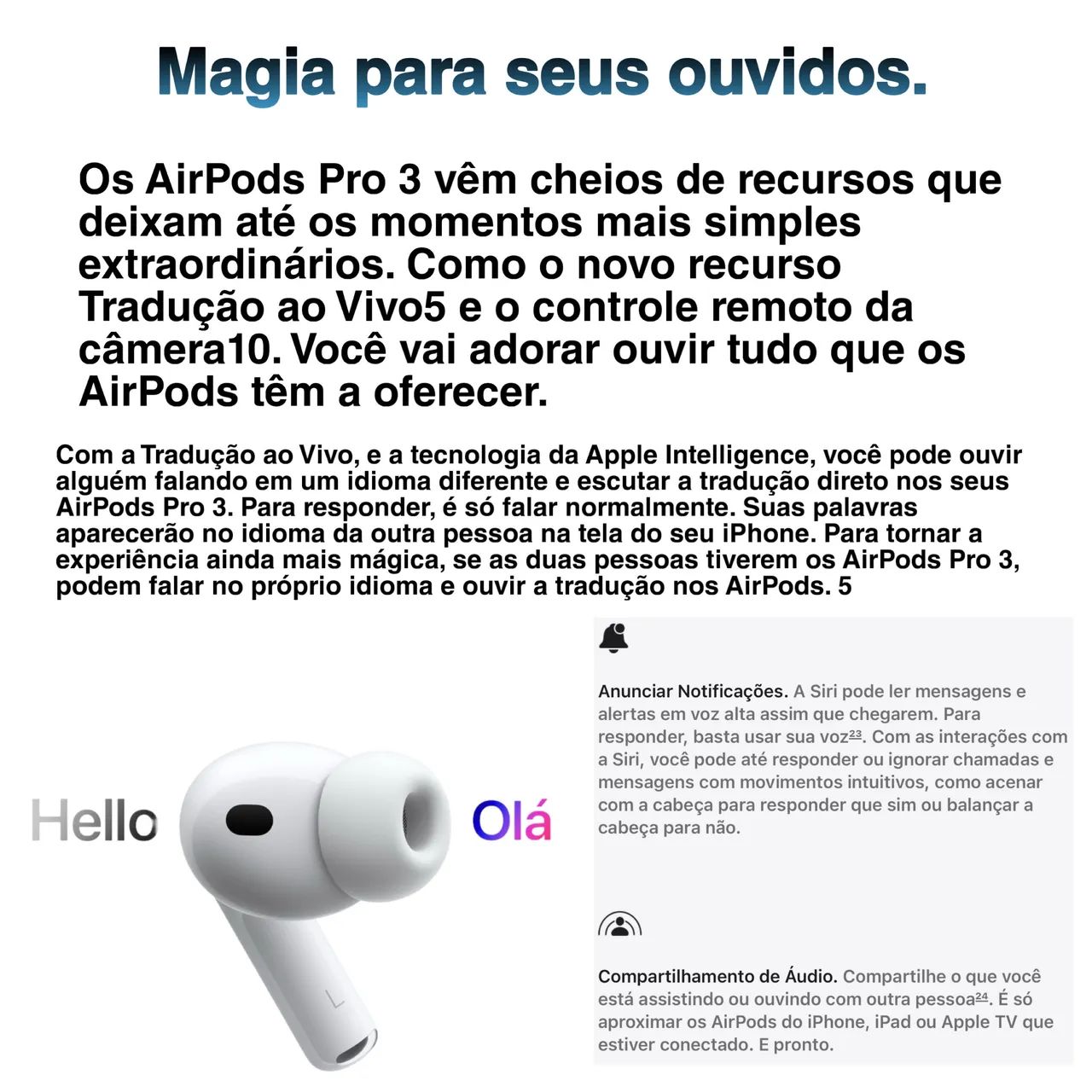 Fone Apple AirPods Pro 3 Lançamento Apple - Lacrado/Original.  - Foto 3