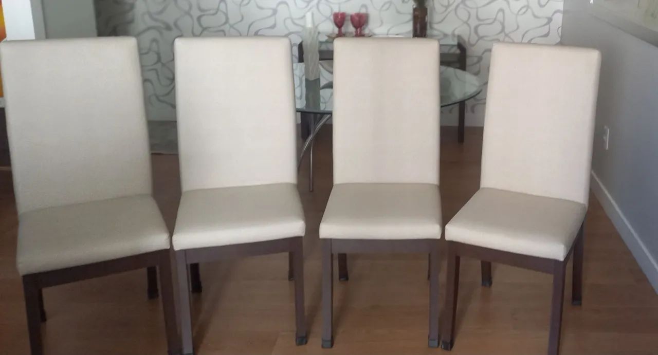 Conjunto de 4 Cadeiras de Jantar - Branco