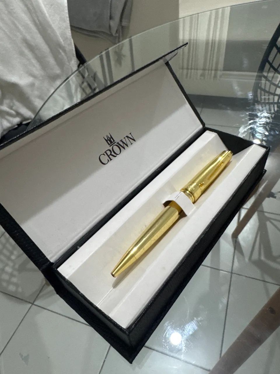 Caneta Crown Dourada - Foto 2