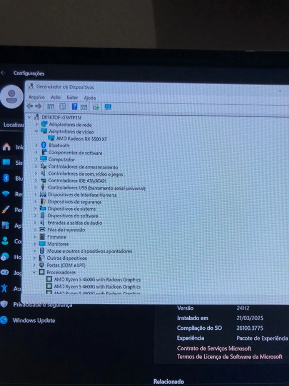 Computador Gamer / Trabalho completo - Ryzen 5 + RX 5500 XT - 24GB RAM | Pronto pra uso! - Foto 5