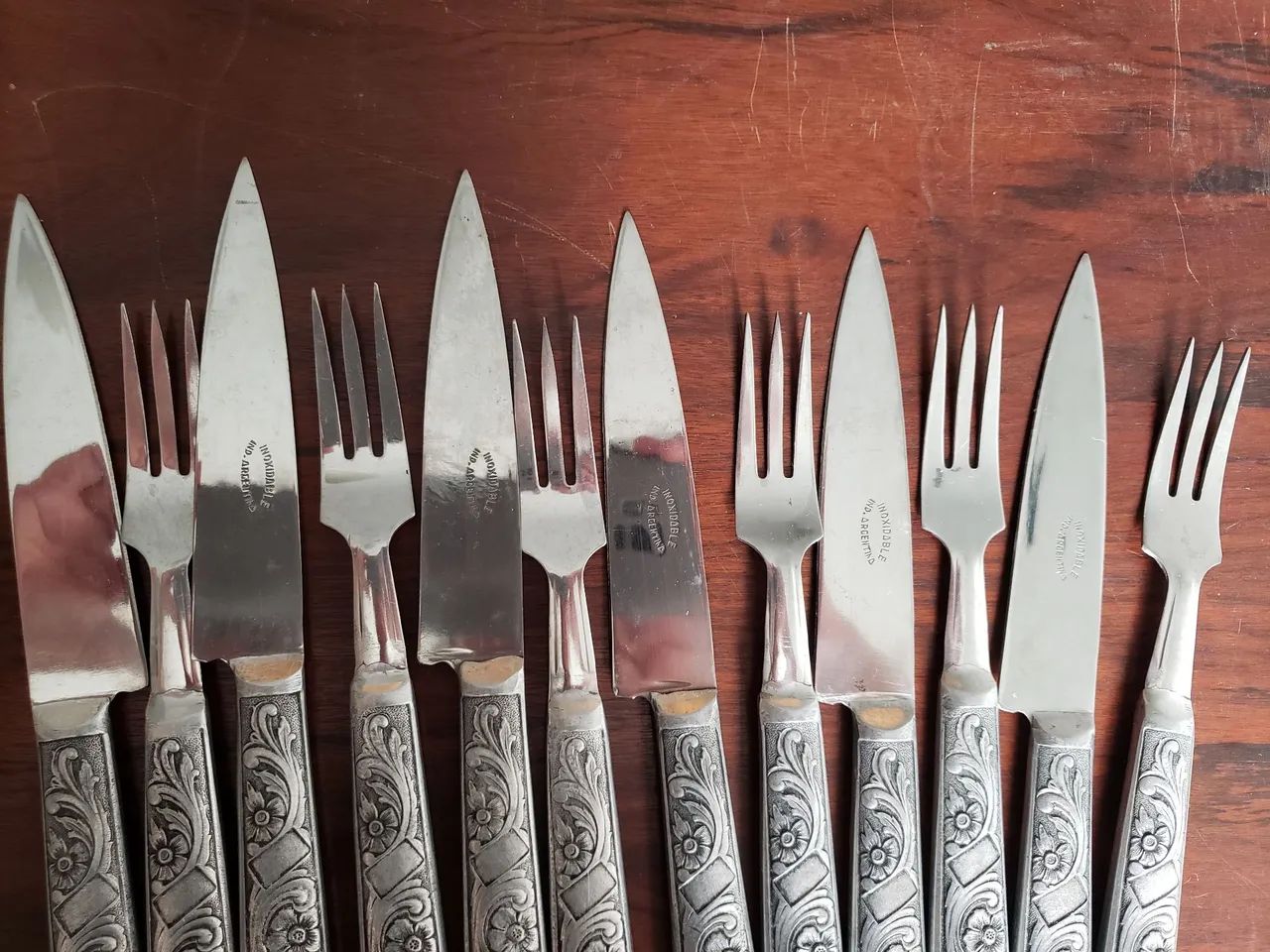 Jogo antigo talheres para carne Argentina 