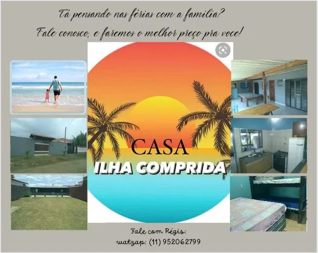 Casa Temporada Ilha Comprida,  disponível carnaval 2025