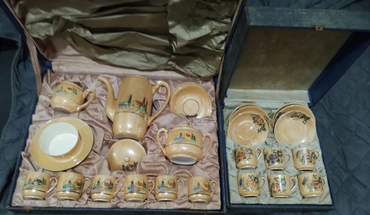 Conjunto de Chá de Porcelana Casca de Ovo Antigo - Foto 5