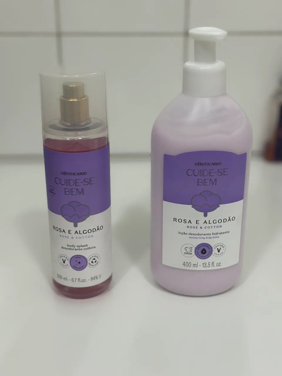Kit cuide se bem rosa e algodão 