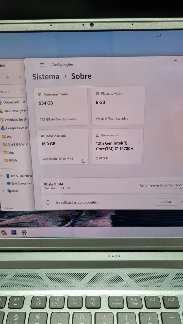 Acer Predator Triton 300 SE 14" - i7 12th - RTX 3060 - 16GB Ram - 1TB SSD - Foto 5