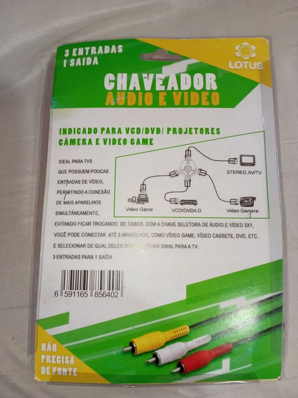 chaveador de audio e vídeo 3entrada 1 saida - Foto 2