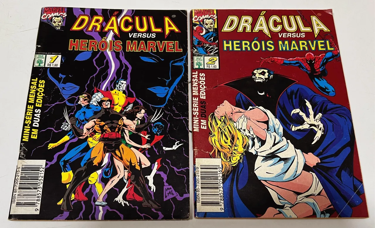 Drácula versus heróis Marvel minissérie em 2 edições editora abril 1995