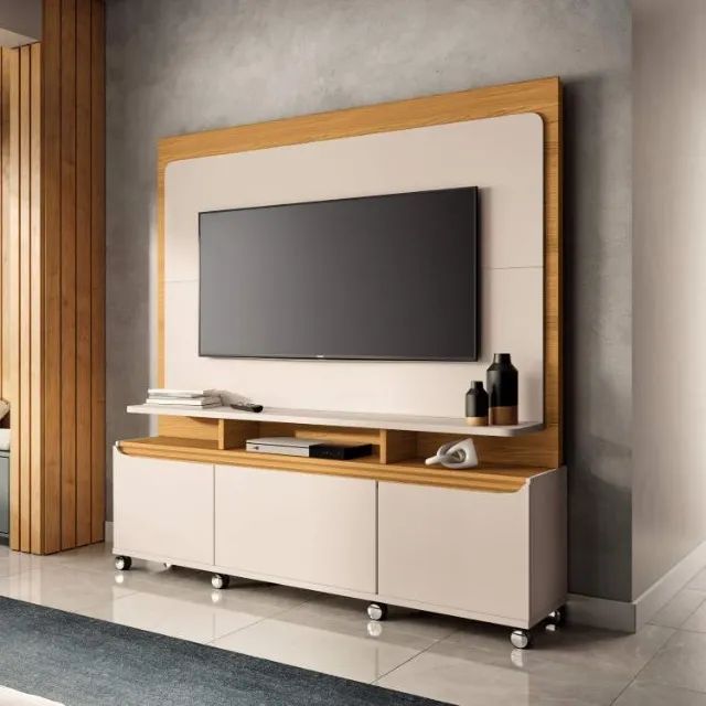 Rack Home Quantum 2Pts 1Gv Off White.Cinamomo HB Moveis - Entrega Rápida! 
